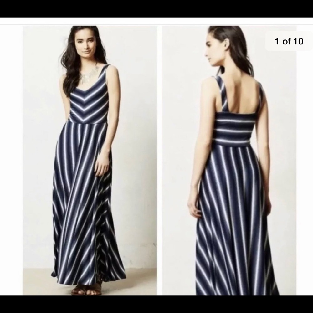Anthropologie Puella Blue striped maxi Large